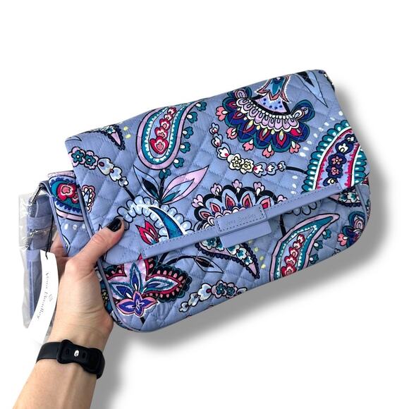 Vera Bradley NWT Makani Paisley Lilac Purple Quilted Iconic Shoulder Bag Purse - Picture 3 of 13